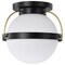 Nuvo Lakeshore 1-Light Medium Flush Matte Black & Natural Brass White Opal Glass 60/7771 - alternate 2